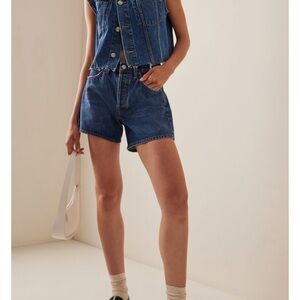 Agolde Parker Long Denim Shorts